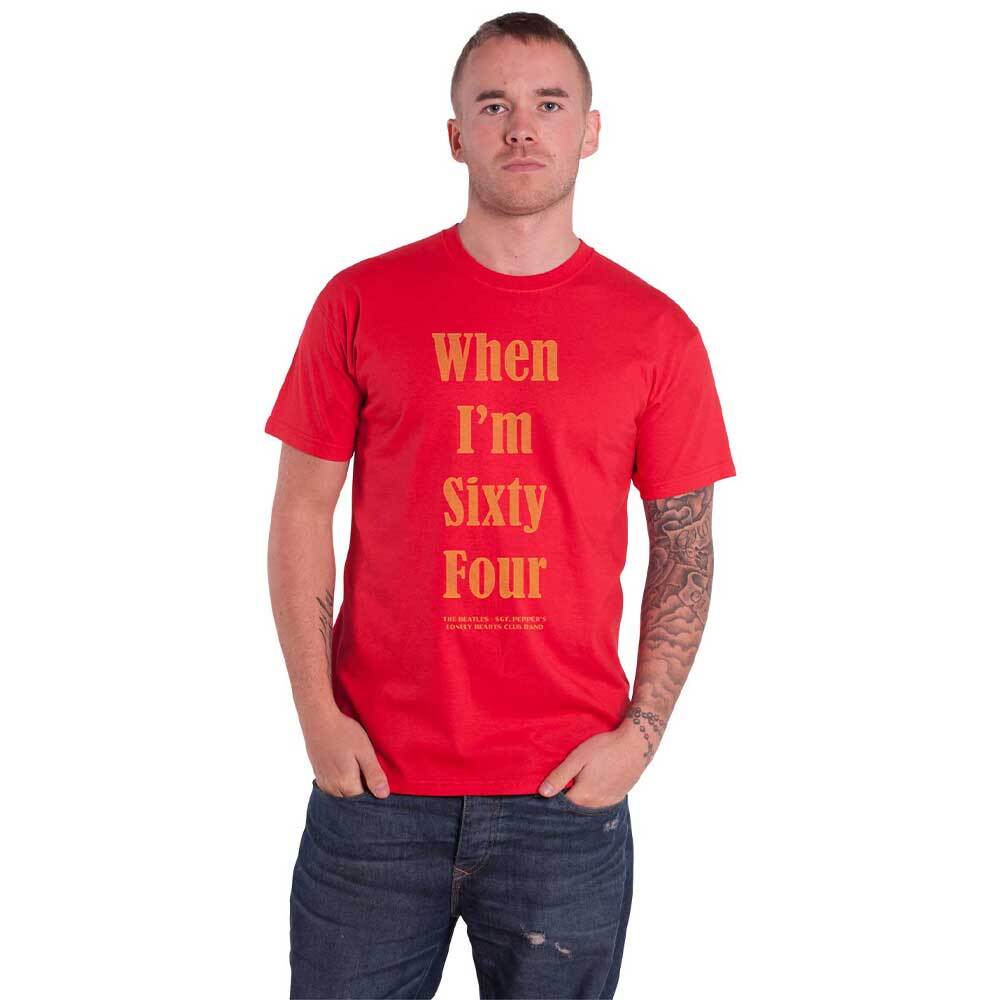 The Beatles When I’m Sixty Four Official Red Band Logo Men’s T-Shirt
