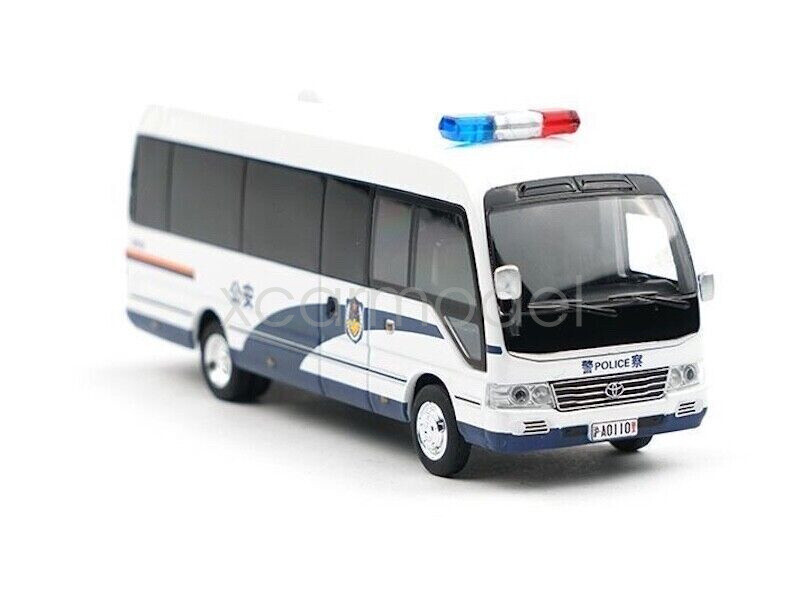 XCARTOYS 1:64 Police Coaster Gen.3 Van Mini Bus Diecast Metal Toy Collection