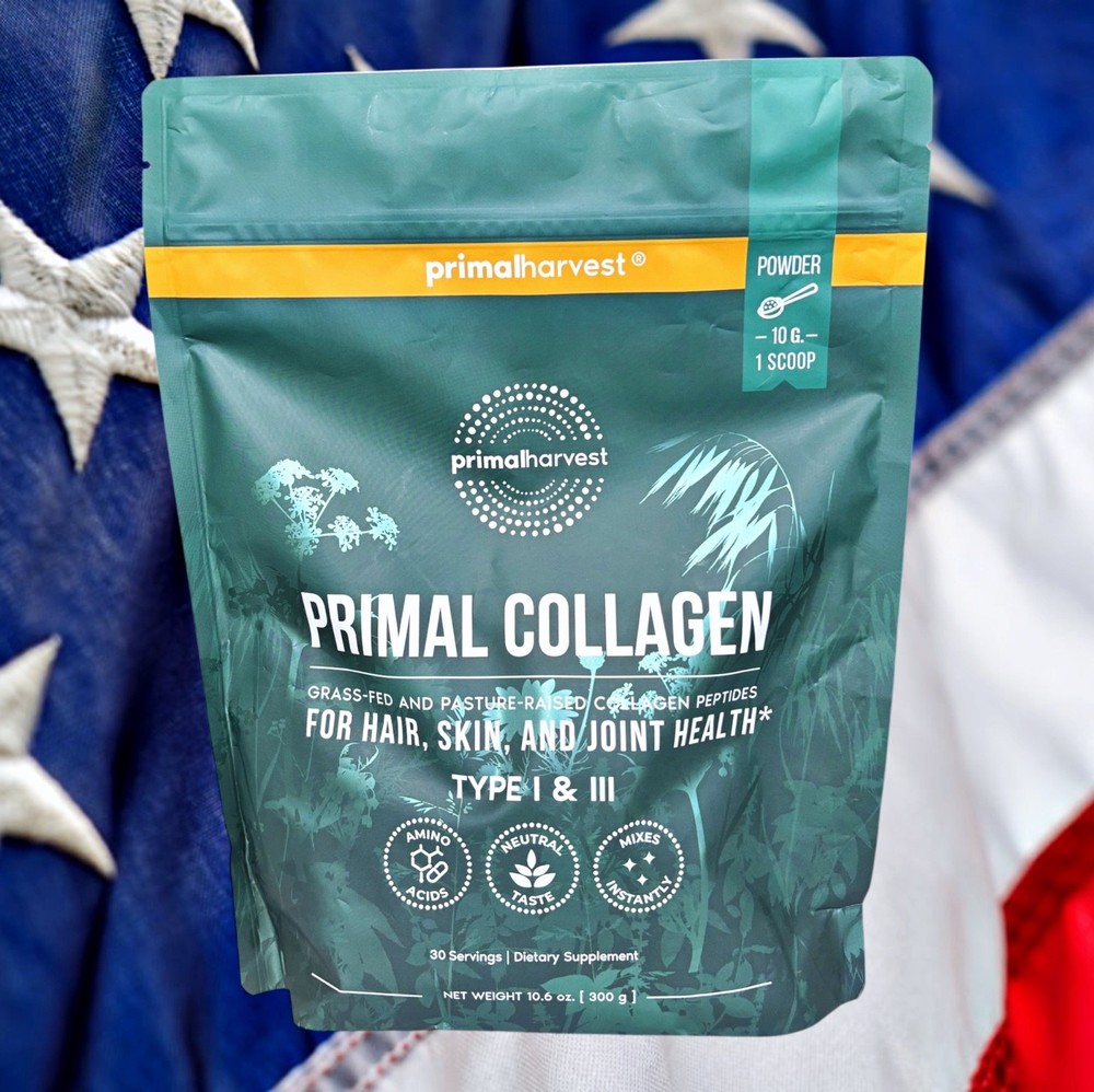 Grass-Fed Collagen Peptides Powder 10oz by PrimalHarvest 1 Month Supply