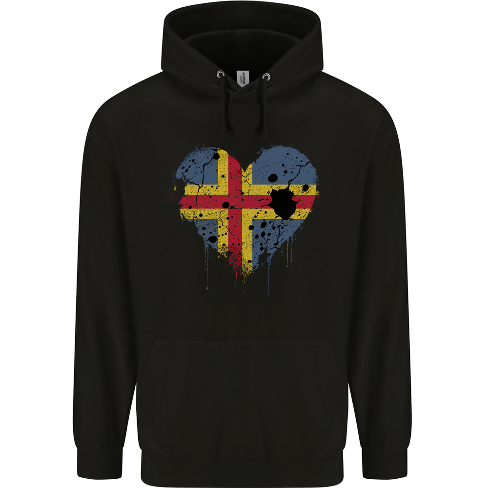 Love Flag Aland Football Mens 80% Cotton Hoodie