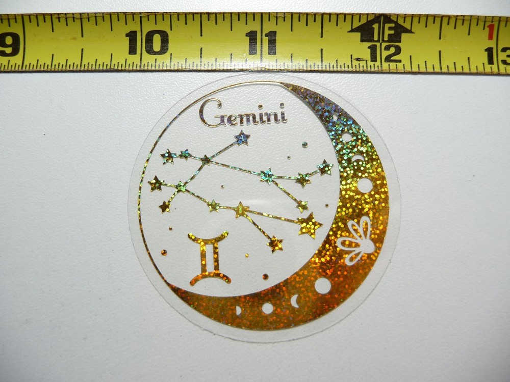 HOLOGRAPHIC ZODIAC GEMINI STICKER DECAL HOROSCOPE SIGN BIRTH MONTH