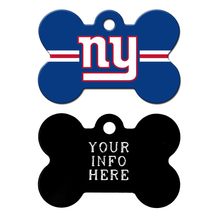 New York Giants Custom Engraved Pet Tag - Dog Bone Shape
