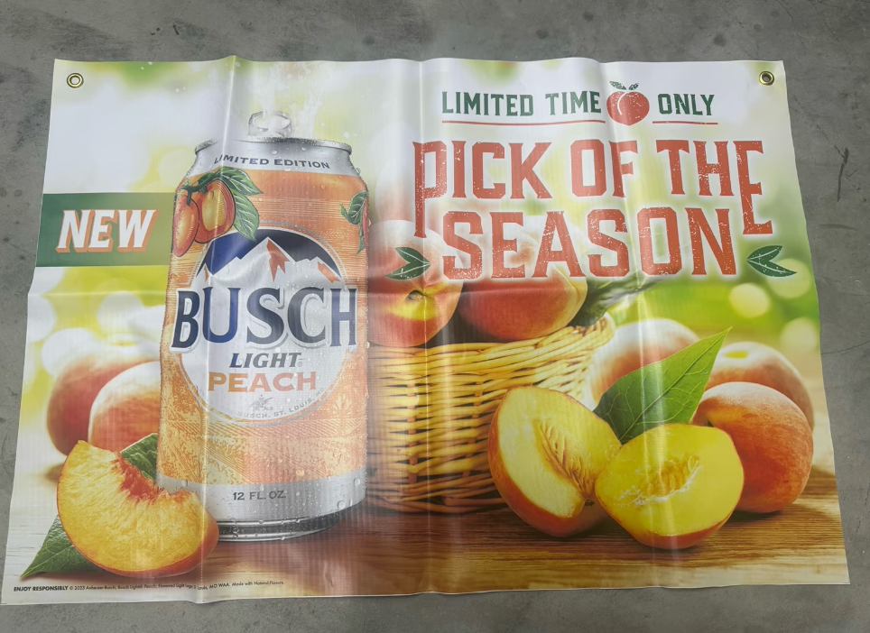 Busch Light Peach Banner. Limited Time Only. 2x3ft-image