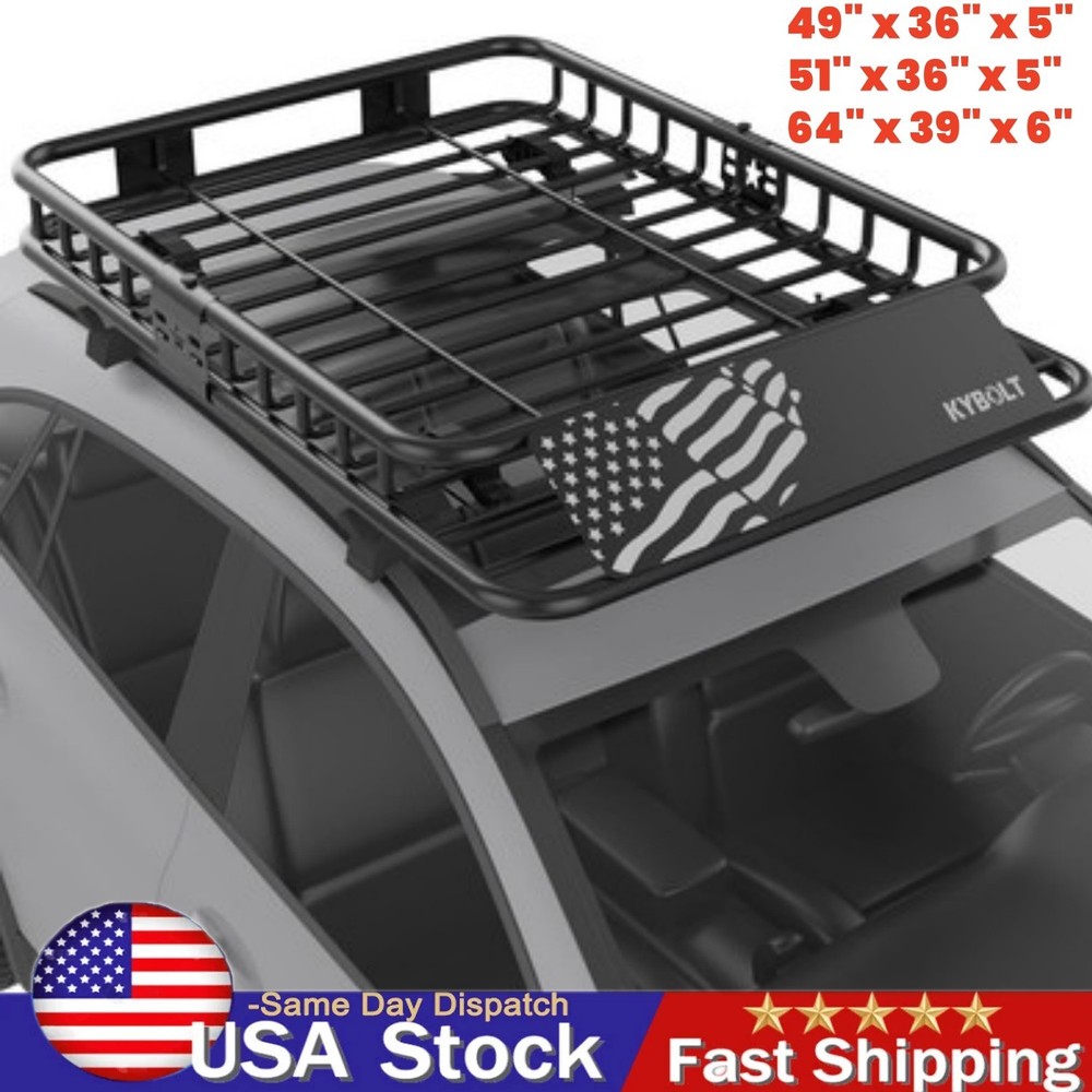 64'' x 39'' Roof Rack Cargo Basket Rooftop Carrier Universal Car Luggage Holder
