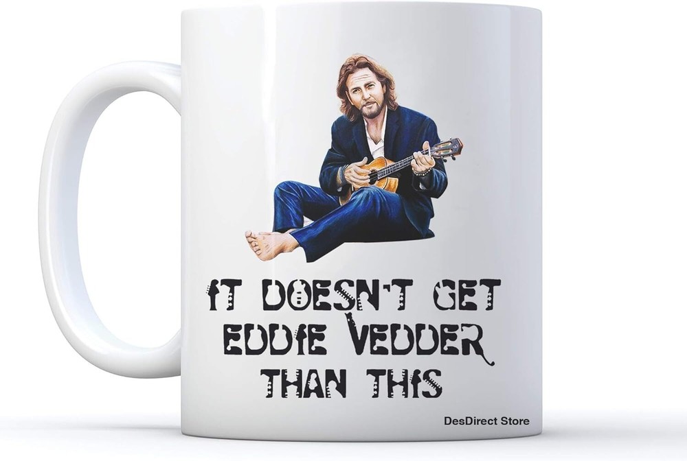 Eddie Vedder Inspired White Coffee Mug - Perfect for Pearl Jam Fans