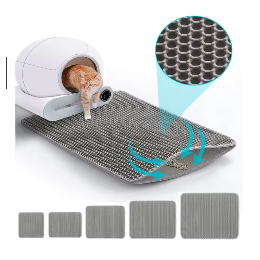 Double Layer Cat Litter Mat Trapping Honeycomb Soft Waterproof Kitty Litter Mat