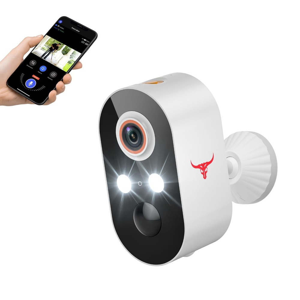 Wireless 1080P Outdoor Security Camera with 2-Way Audio, Battery Powered, Color Night Vision  