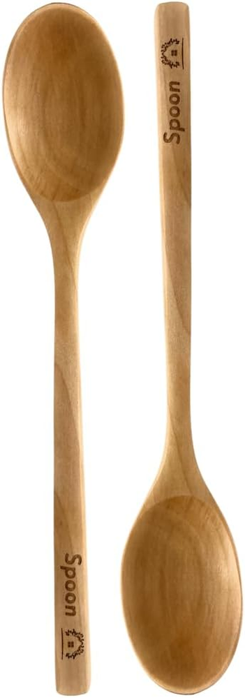 Wooden Spoons for Cooking 9-Inch Kitchen Cooking Spoon Set of 2 Wood Serving Spo