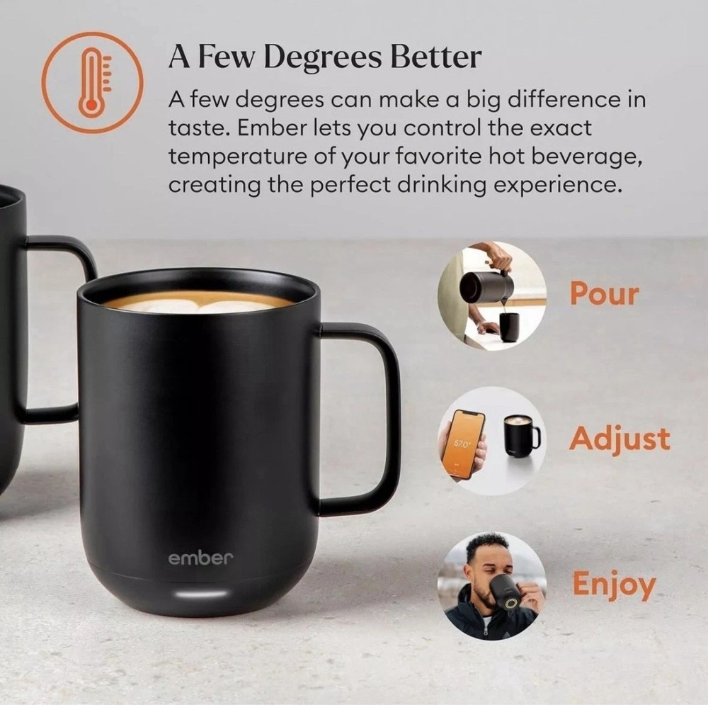Ember2 10oz Smart Mug with Temperature Control in White New No Box See Pics