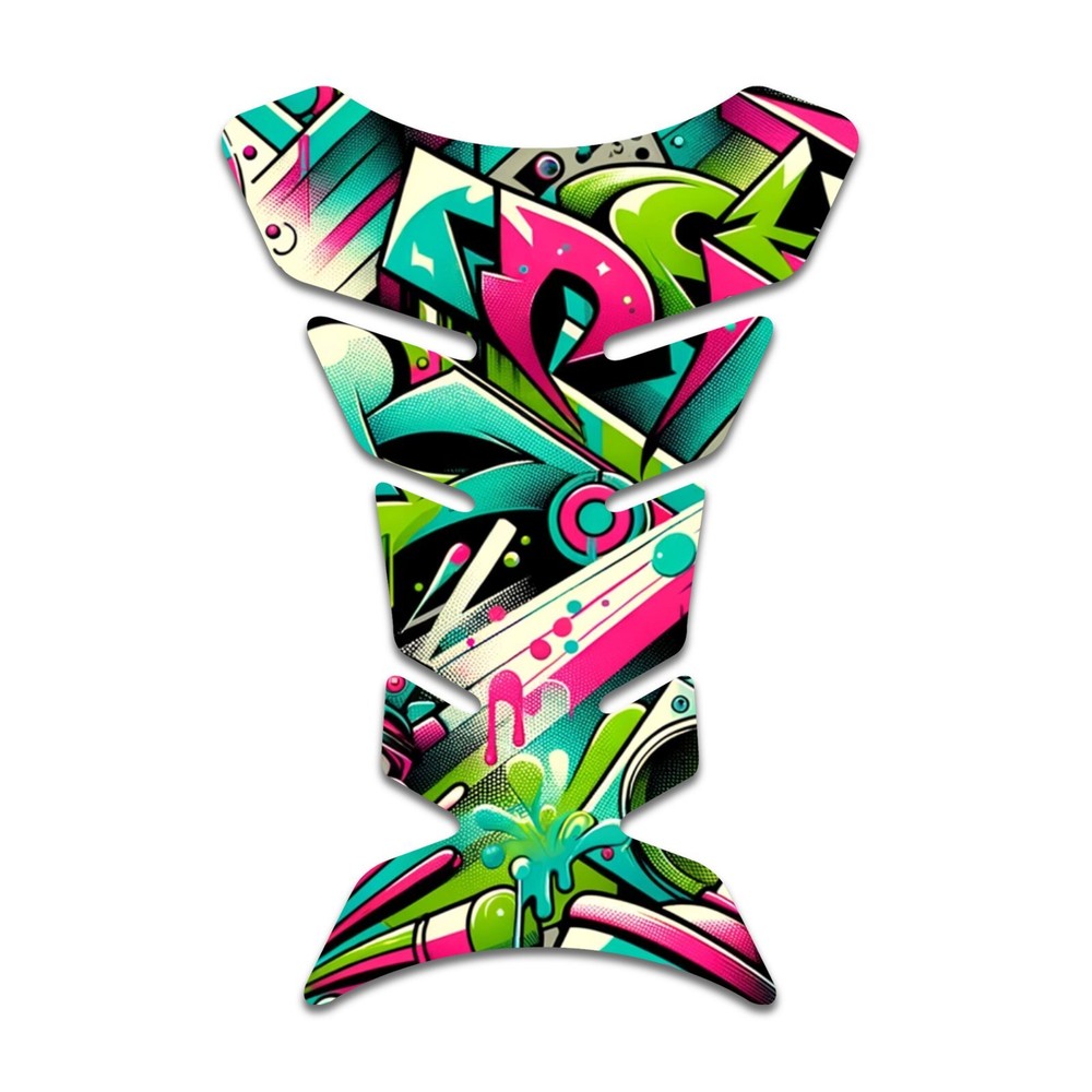 Non-Slip Tank Grip Pads Gas Tank Protector Colorful Graffiti Art Design #111