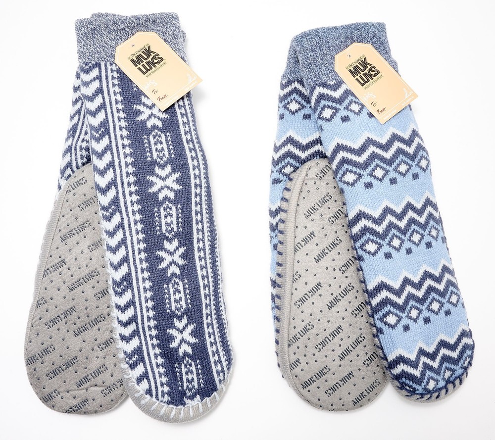 Muk Luks Women's Shoes Sz S Aloe Infused Sherpa Lined Medium Grey Heather