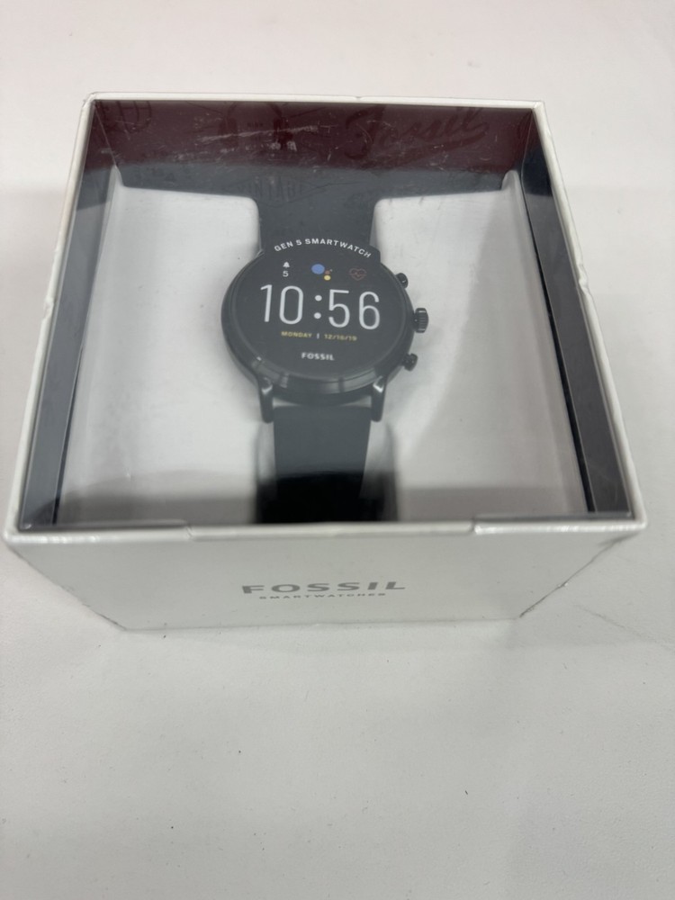NEW SEALED Fossil Gen 5 44mm Black Stainless Steel Smartwatch - FTW4025