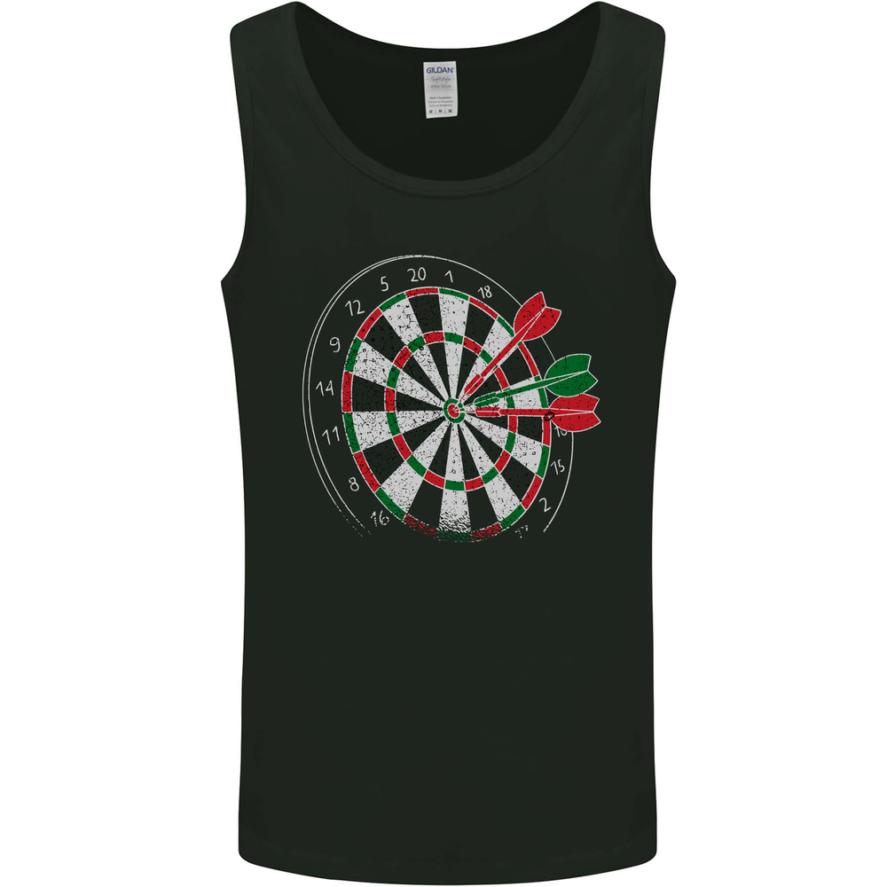 Distressed Dart Board Mens Vest Tank Top
