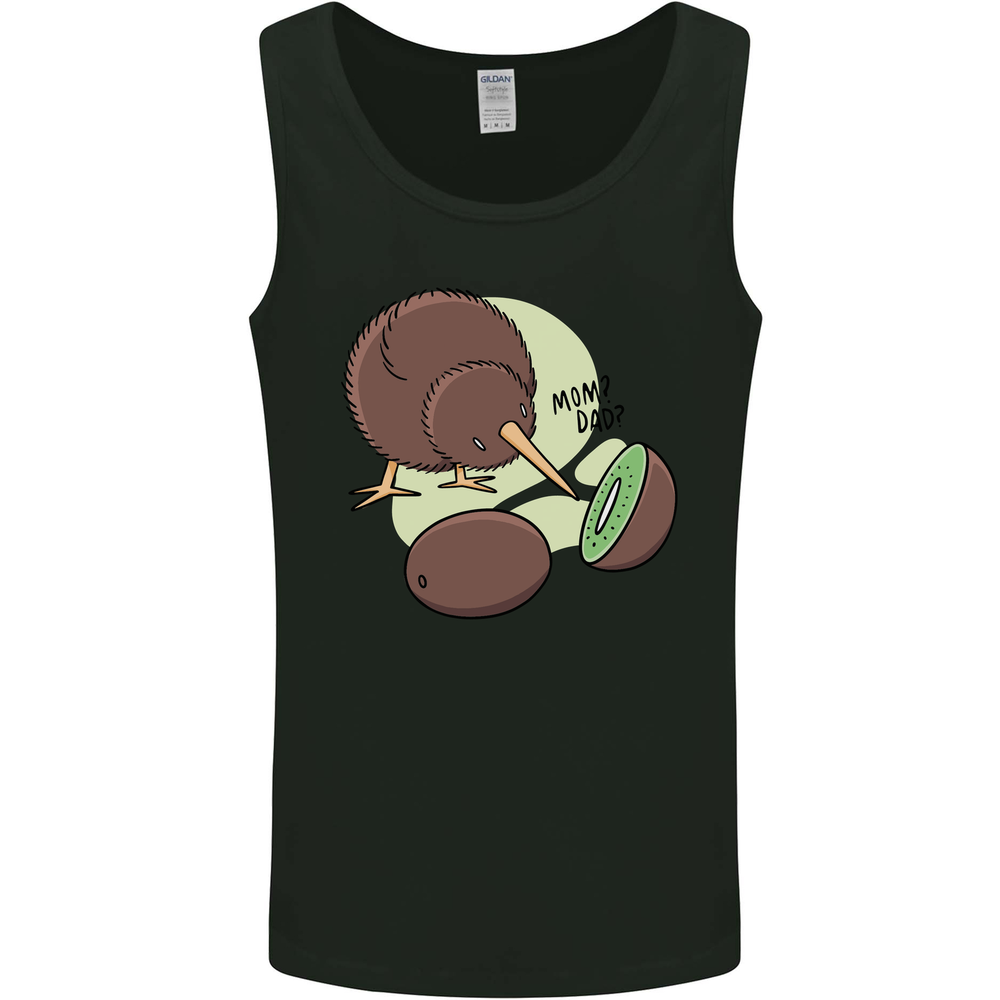 Funny Kiwi Fruit Bird Mom Dad Mens Vest Tank Top