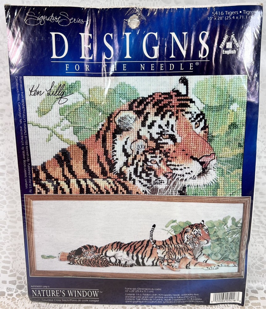 Cross Stitch TIGER & CUBS Natures Window KIT #5416 Designs For The Needle NIP