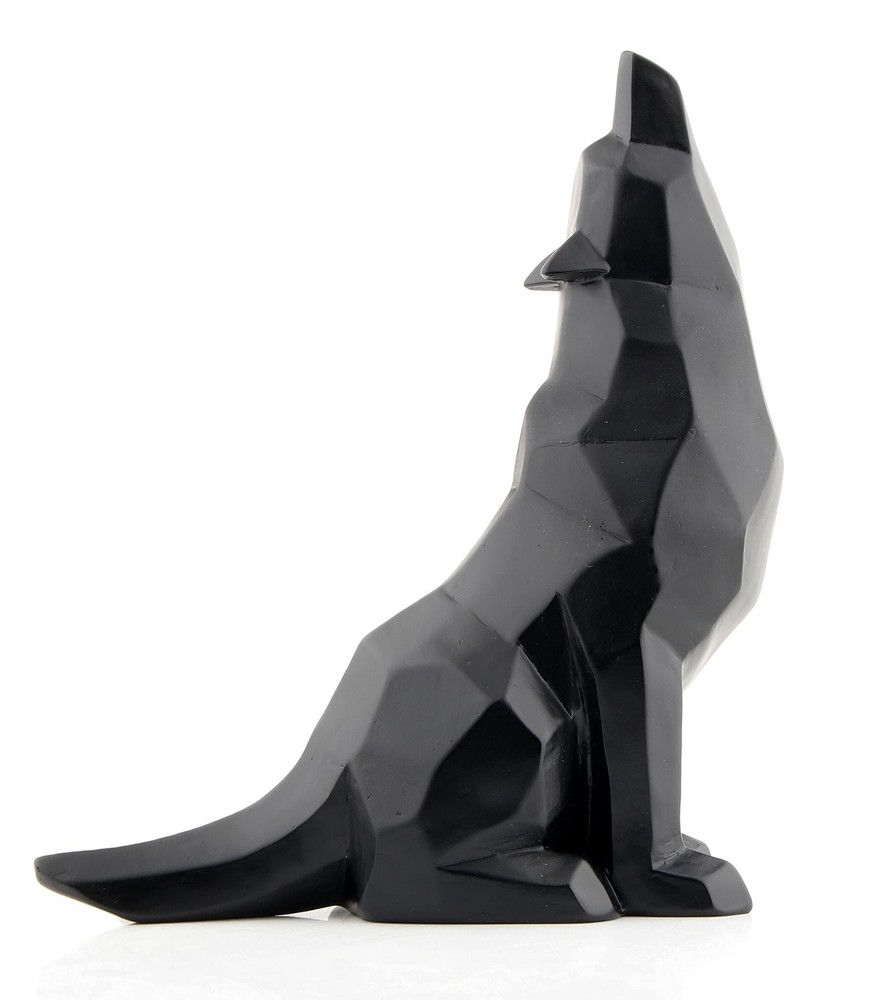 Wisifayardin Black Wolf Howling Wolf Figurine Statue for Home Decor