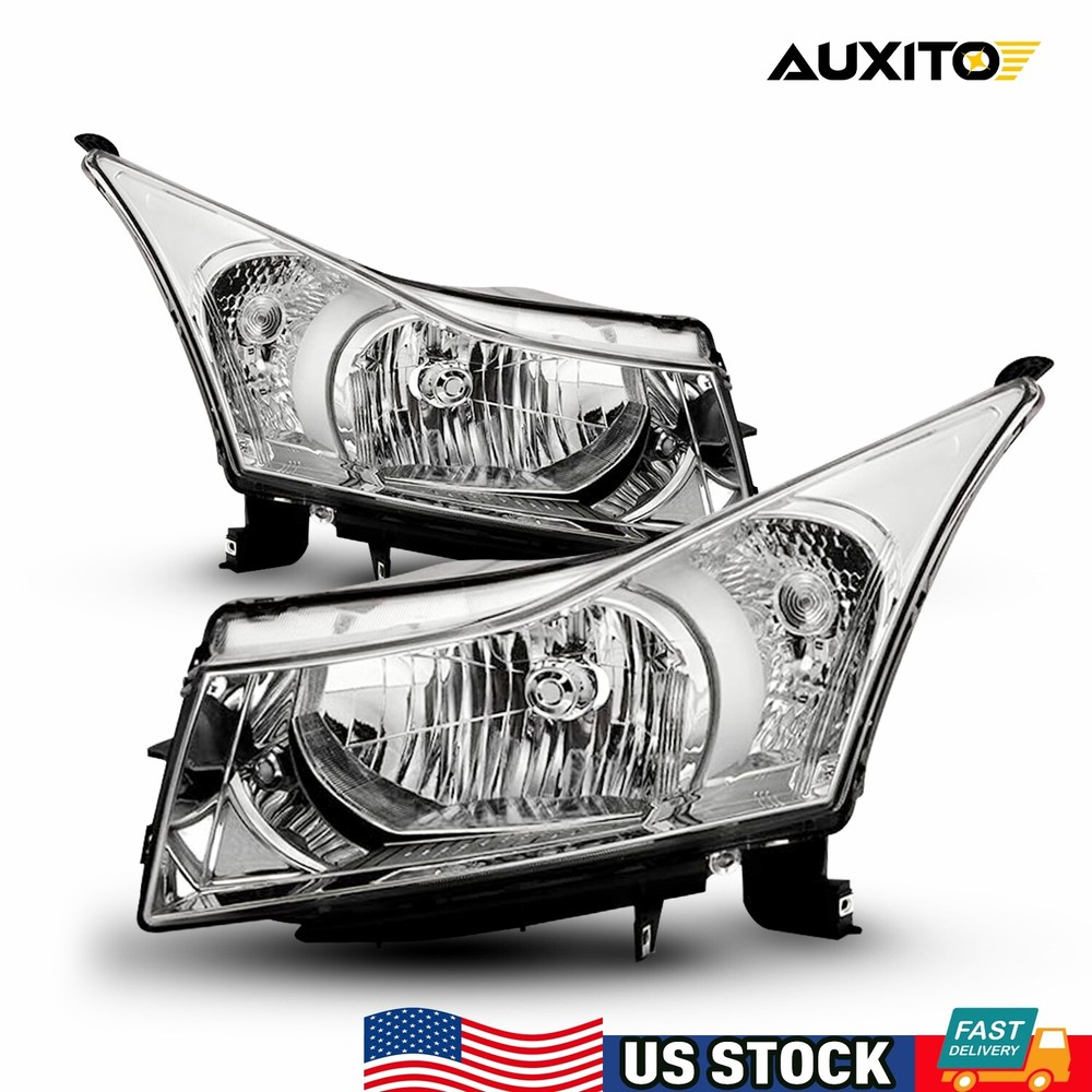 For Chevrolet Cruze 2011 2012 2013 2014 2015 Headlight Left+Right Chrome Housing