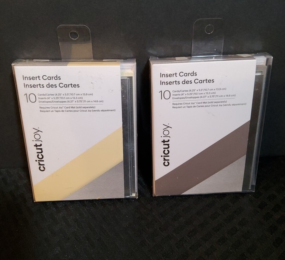 Lot Of 2 10 Pack Of Cricut Joy Insert Cards Cream Silver & Grey Silver Envelope