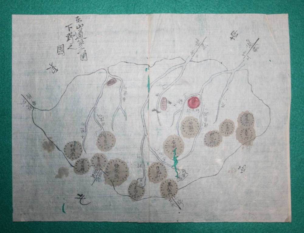 Antique Japanese Pictorial Map Tochigi Shimotsuke Nikko Nasu Edo Meiji Japan