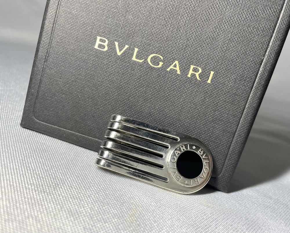 Bvlgari B-ZERO Silver & Black Onyx Money Clip SV925 with Box Rare Auth