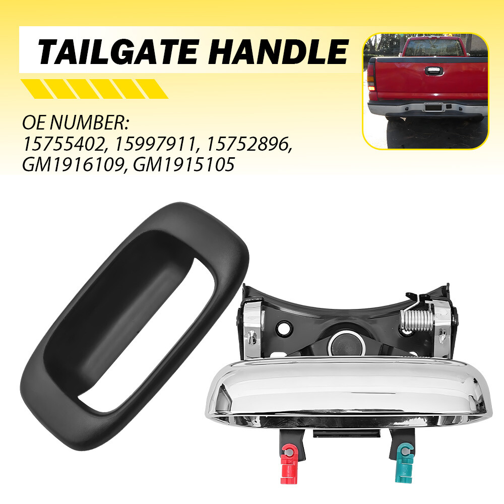 For 99-07 Chevy Silverado GMC Sierra Tailgate Door Handle Bezel Textured BLACK M