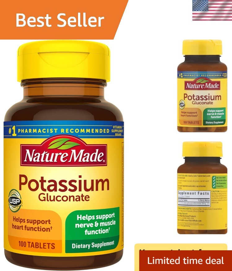 Pharmacist Recommended Potassium Gluconate 550 mg – 100 Tablets for Wellness