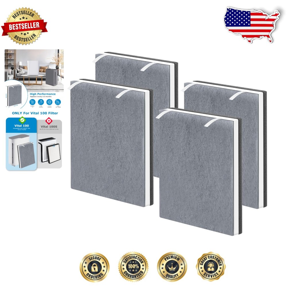 4 Pack Genuine LEVOIT Vital 100 Air Purifier Replacement Filters - MERV 13