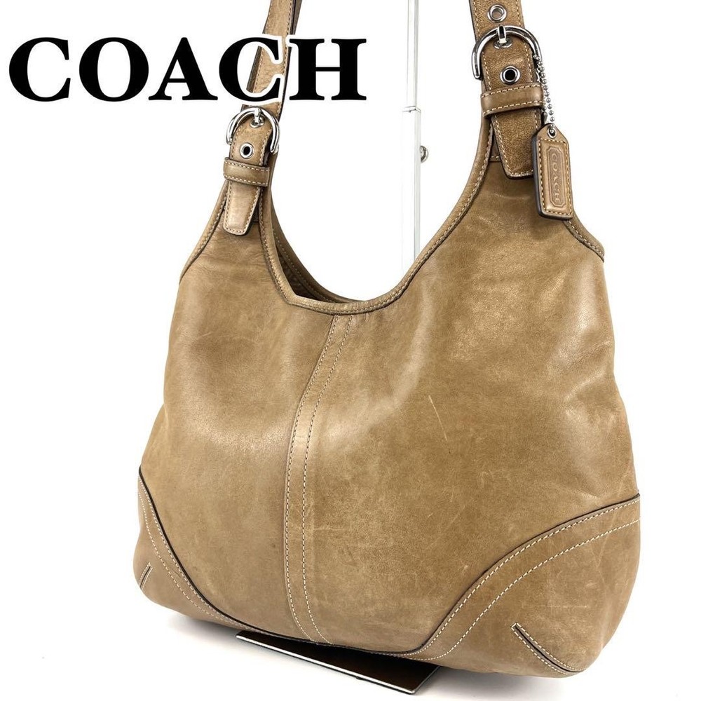 Coach Authentic Leather Beige Shoulder Bag G0507986