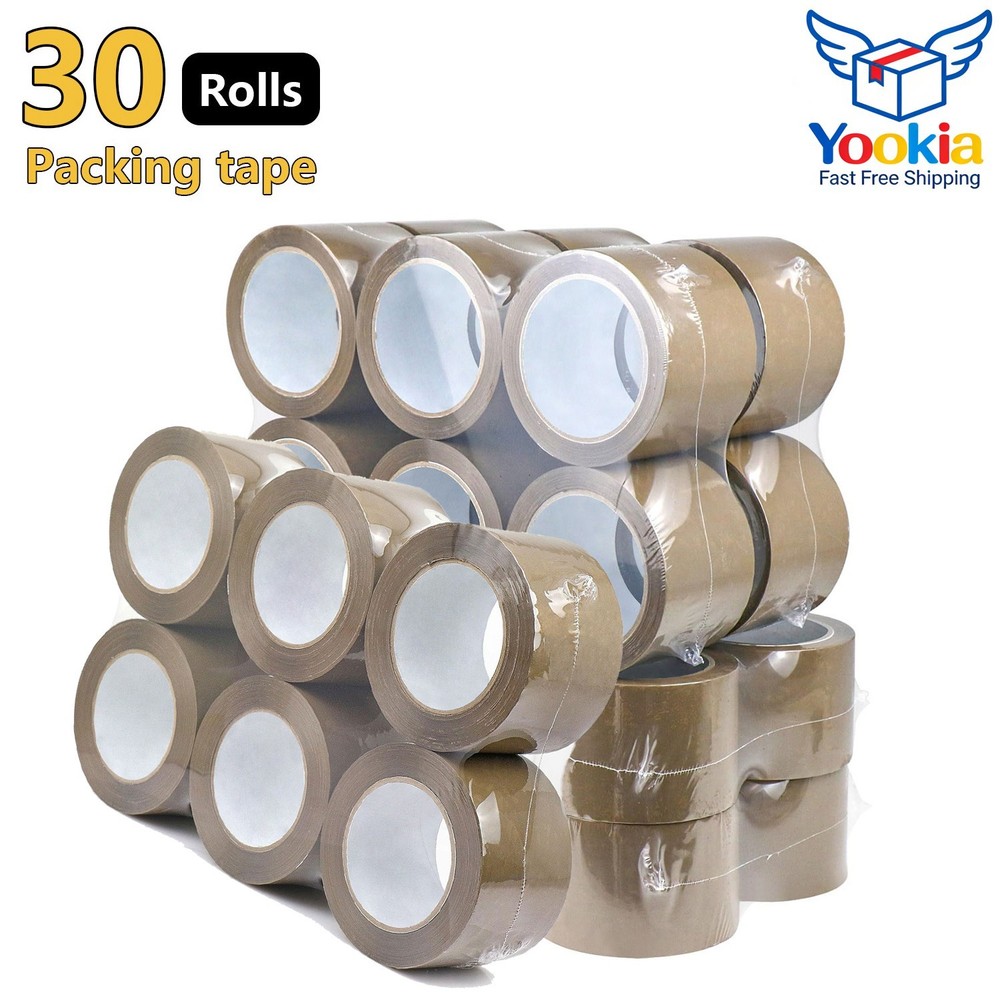 30 Rolls Brown Shipping Packaging Box Packing Sealing Tape 2 mil 2