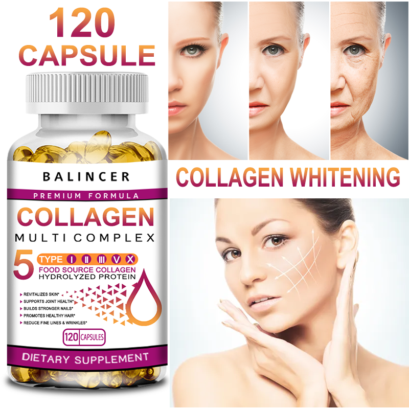 Premium Formula Collagen Multicomplex Type I, II, III, V, X-Anti-Aging Collagen