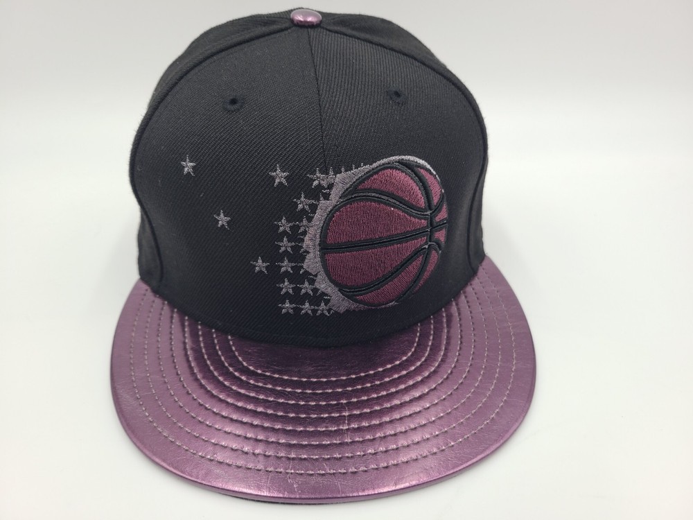 Orlando Magic Black Purple Hardwood Classic Fitted Cap by New Era Size 7 1/2