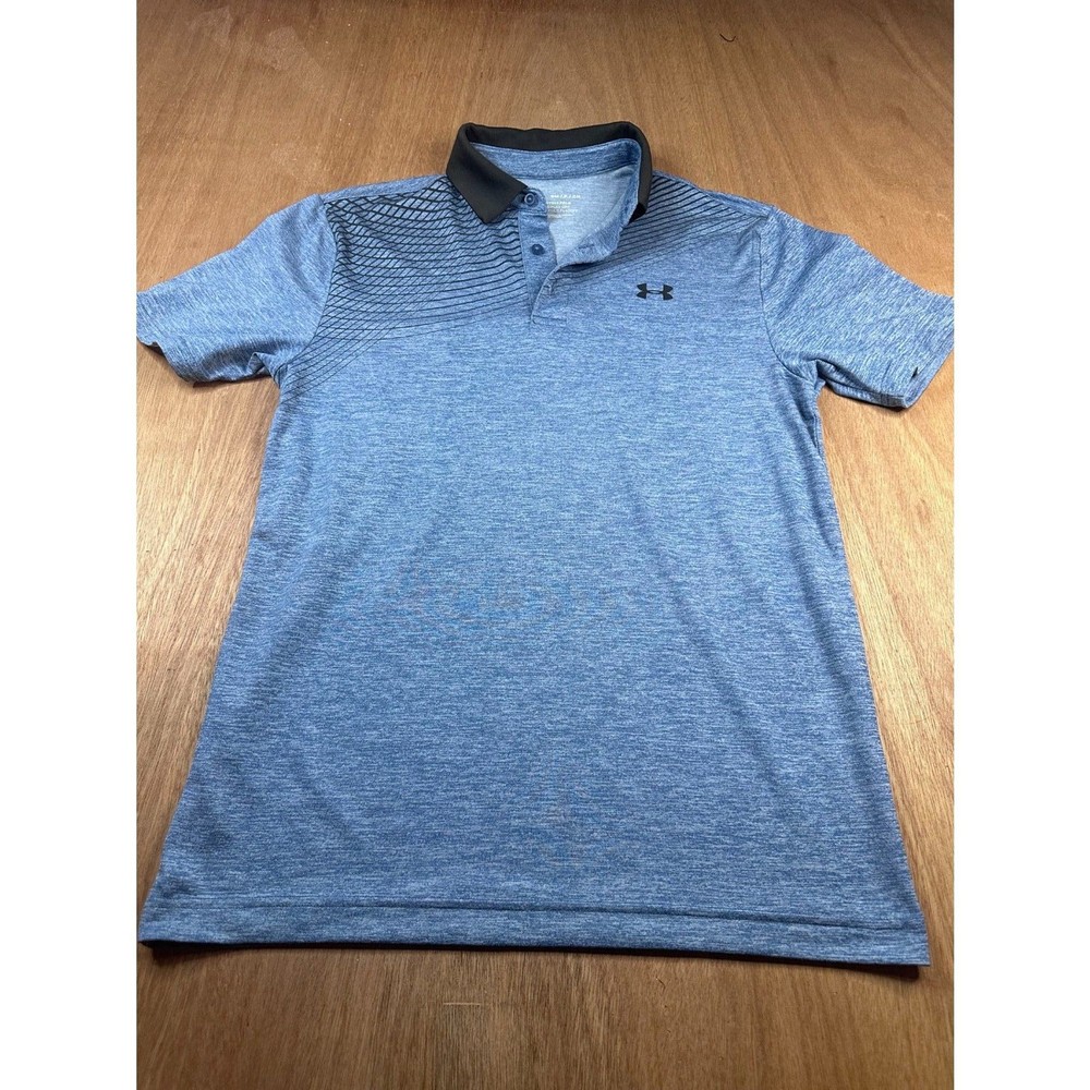 Under Armour Playoff Polo Mens Small Blue Golf Short Sleeve Performance Shirt