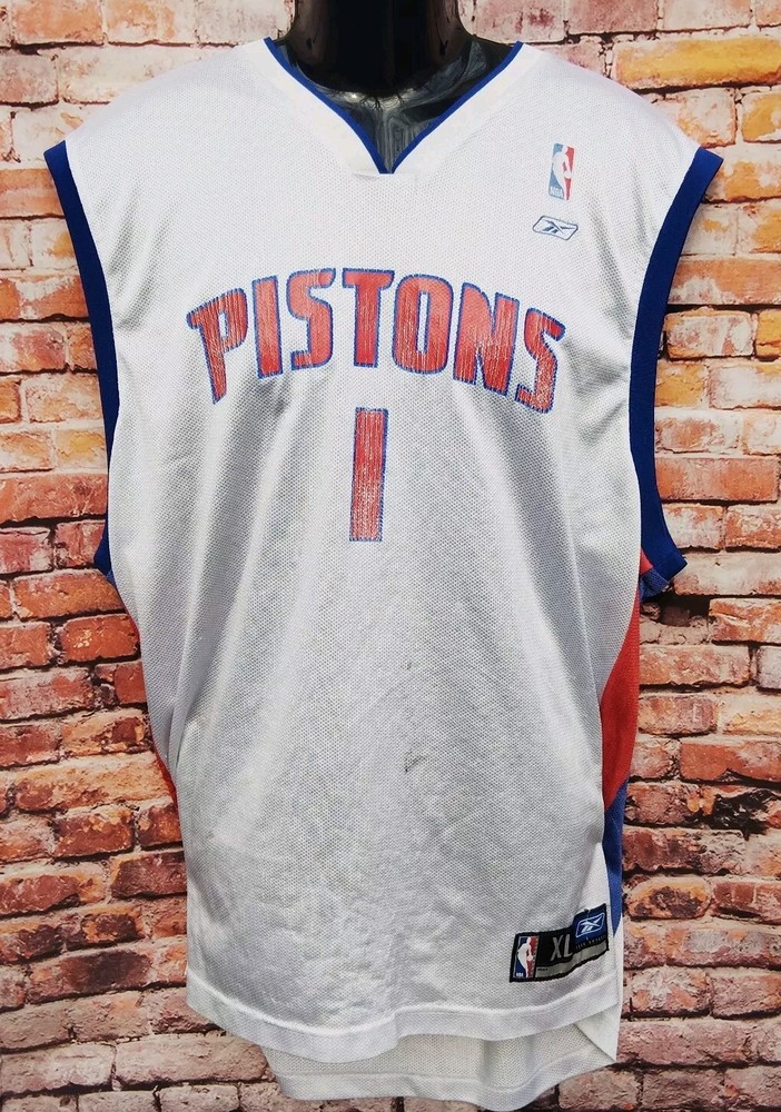 Vintage Reebok Detroit Pistons #1 Chauncey Billups Jersey Sz Men’s  **Flaws**