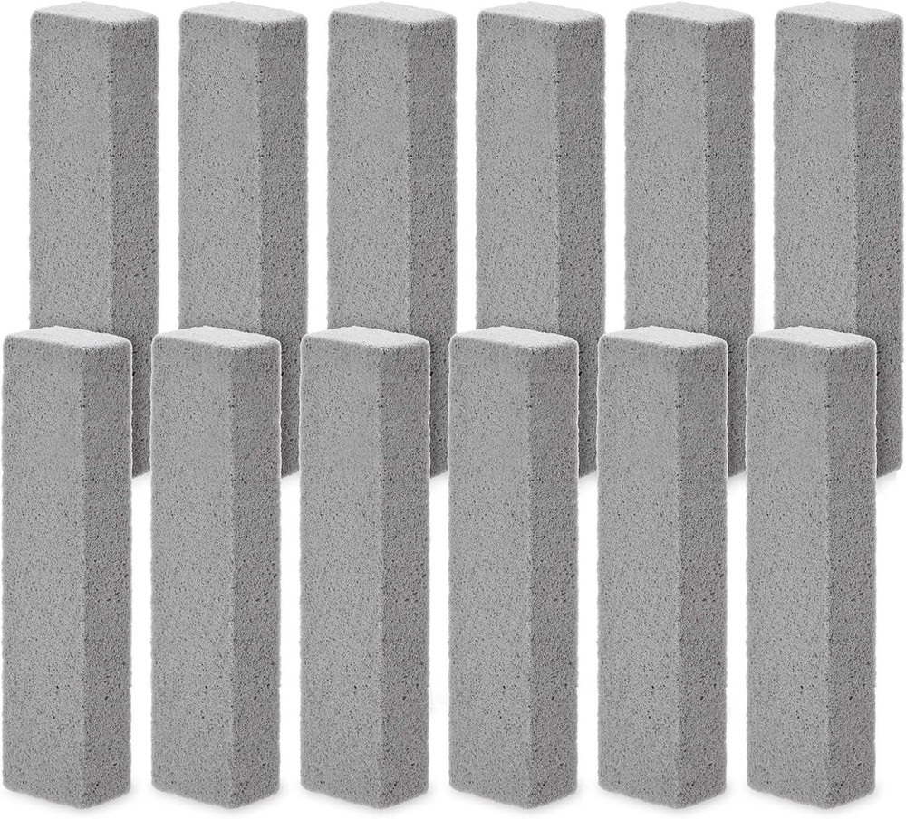 12-Pack Pumice Stones for Cleaning - Toilet Bowl Cleaner and Scouring (Gray)