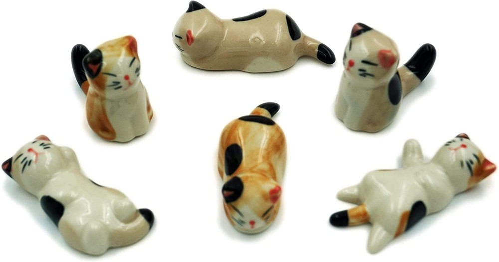 Porcelain Knife Rests Chopstick Rest set, Cat Chopsticks Rest Dinner Spoon St...