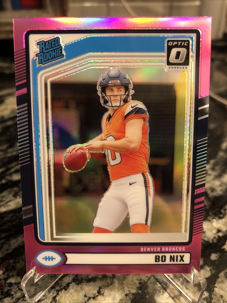 2024 Panini Donruss Rated Rookie Optic Preview Pink Prizm #369 Bo Nix (RC)🔥🔥🔥