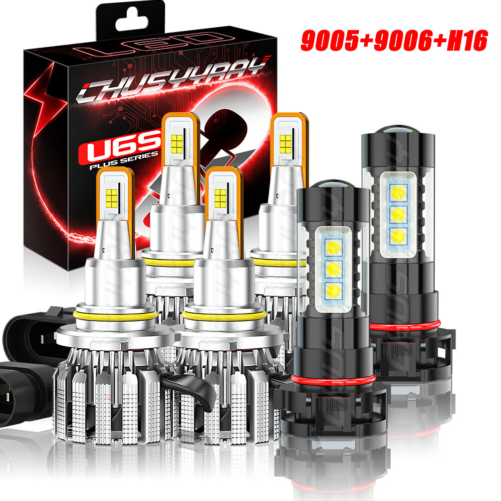 2016-2018 Jeep Cherokee 6000K LED Headlight and Fog Light Bulbs Kit