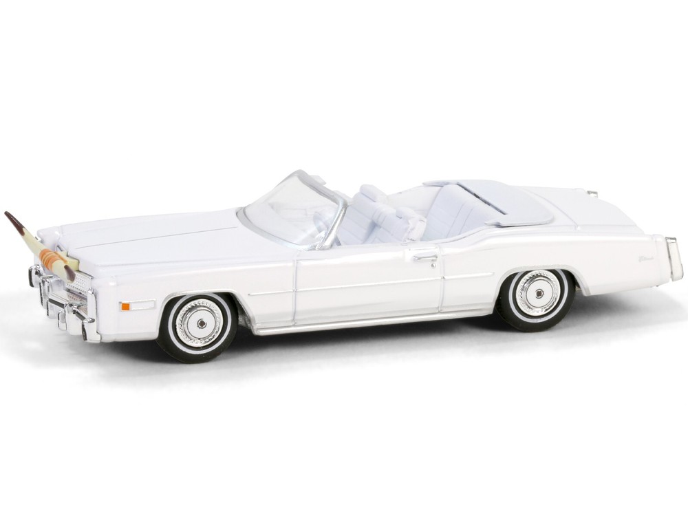 1976 CADILLAC ELDORADO CONVERTIBLE WHITE W/BULL HORNS 1/64 BY GREENLIGHT 30523