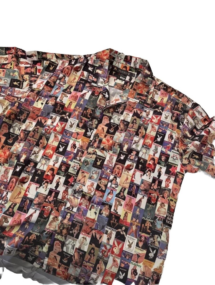 Vintage Playboy Magazine Cover Hugh Hefner Button Up 🐰