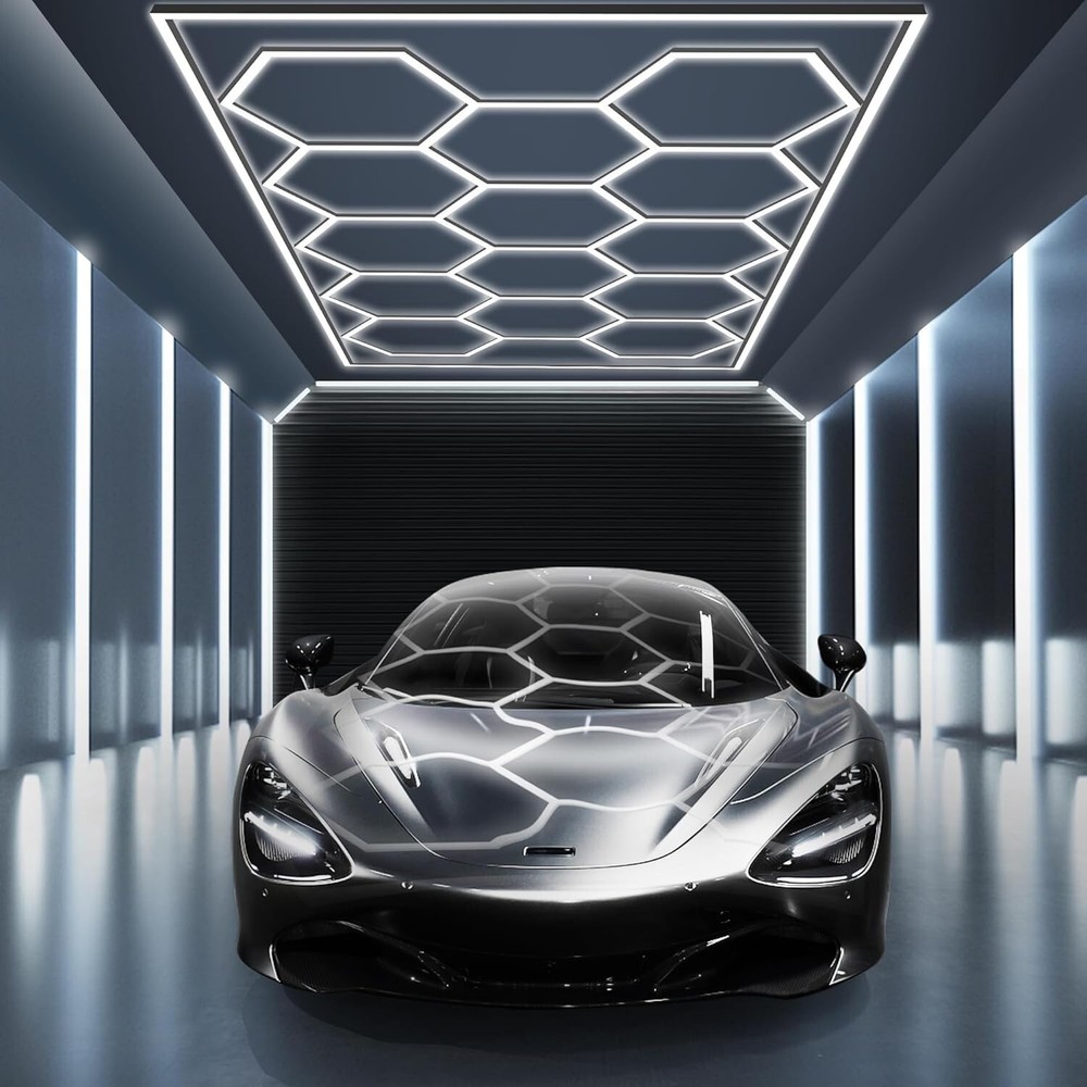 Customizable 720W Hexagon LED Garage Light with 86400 Lumens, Durable Design