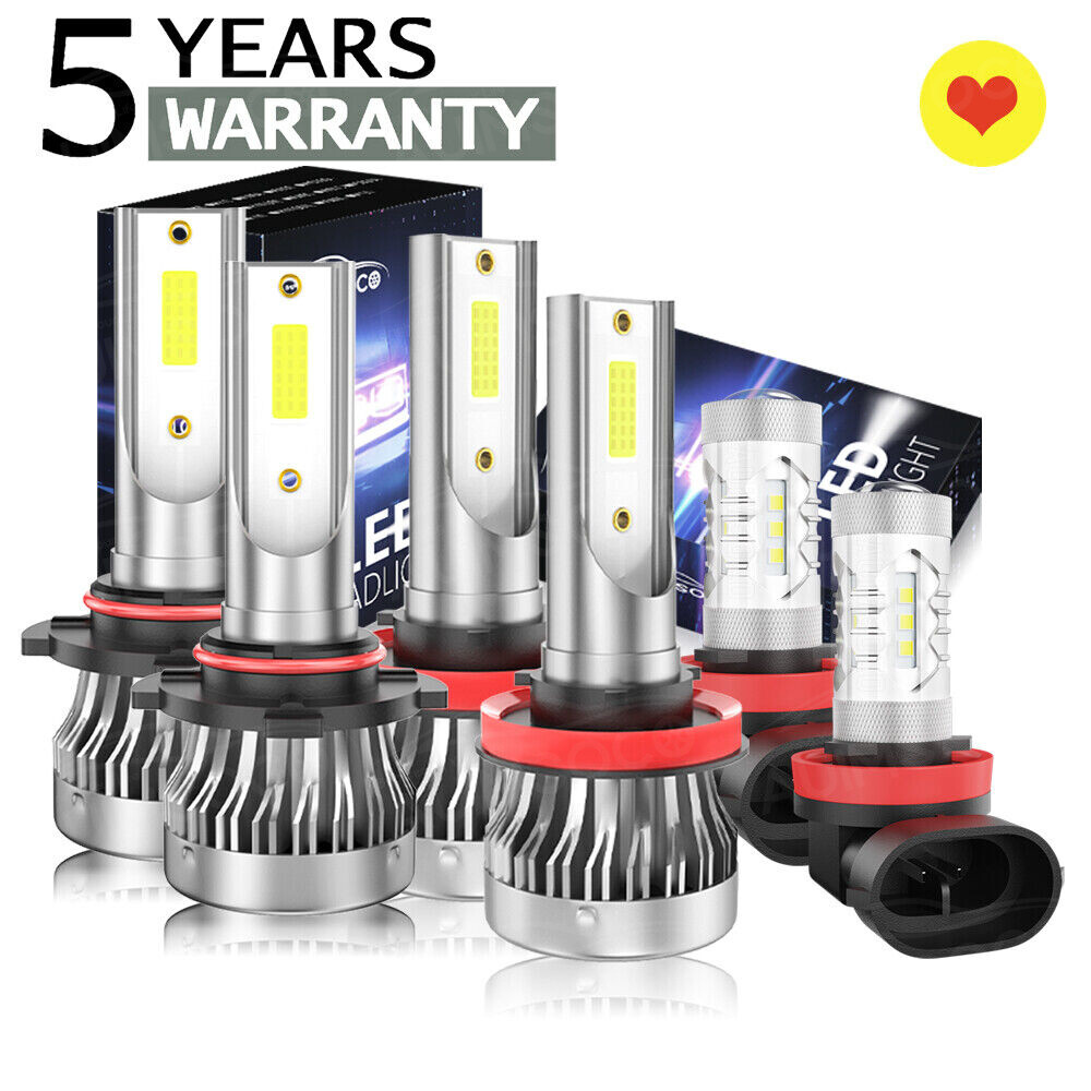 For 2008-2011 Lexus RX350 Utility 4-Door LED Headlight Fog Light Bulbs Kit 6000K