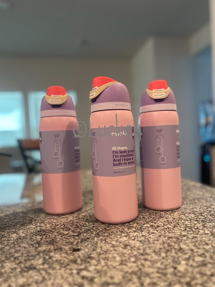 Blossom Bunny Owala 32oz FreeSip Water Bottle with Floral Design