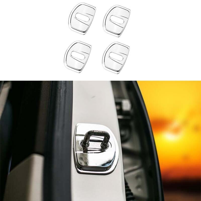 Fit For Cadillac CT4 4PCS Door Lock Protection Cover Trim 2020-2024 Steel Chrome