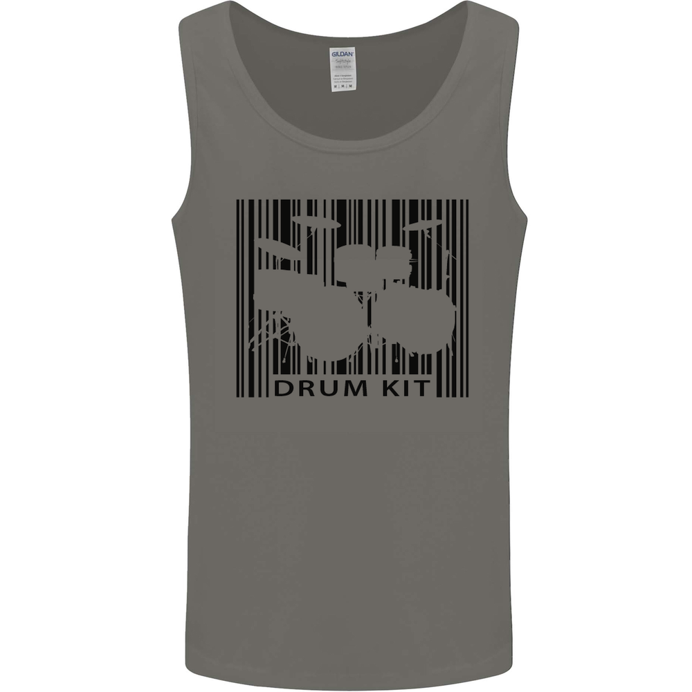 Drum Kit Barcode Drummer Drumming Mens Vest Tank Top