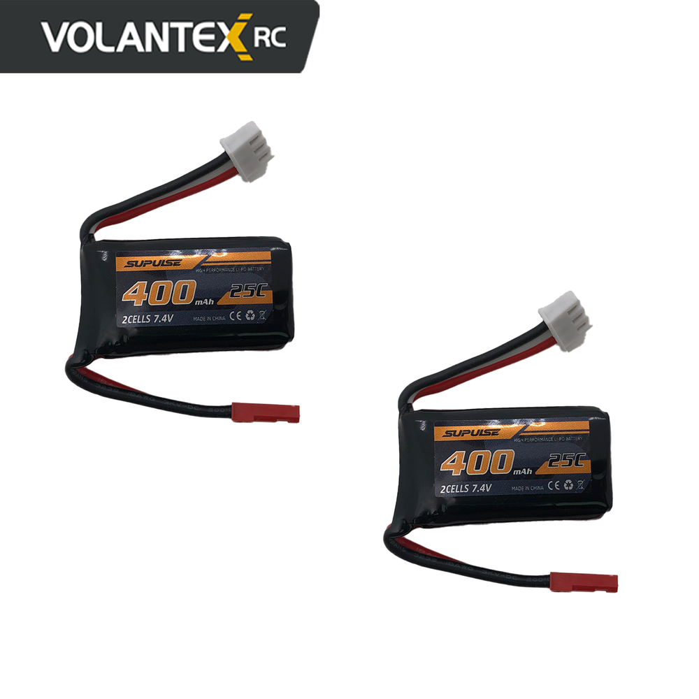 Volantexrc 7.4V 400mAh  Li-Po Battery 2PCS for Brushless F4U/ P51D RC Plane