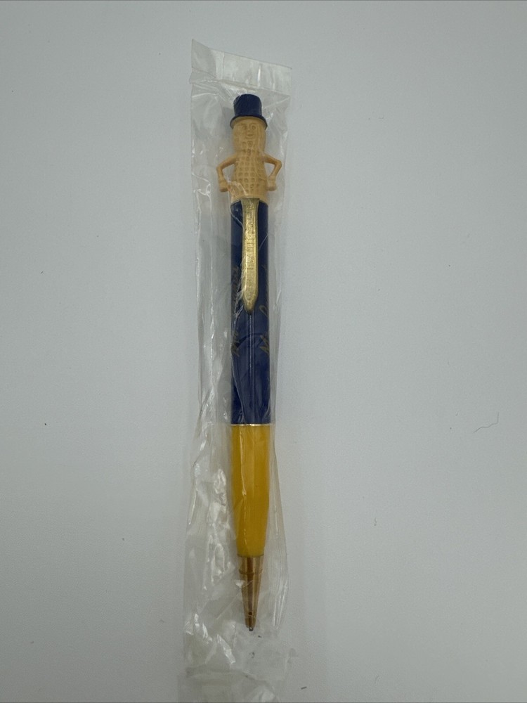 Vintage Mr. Peanut Planters' Peanuts Mechanical Pencil Blue Yellow  Clean New