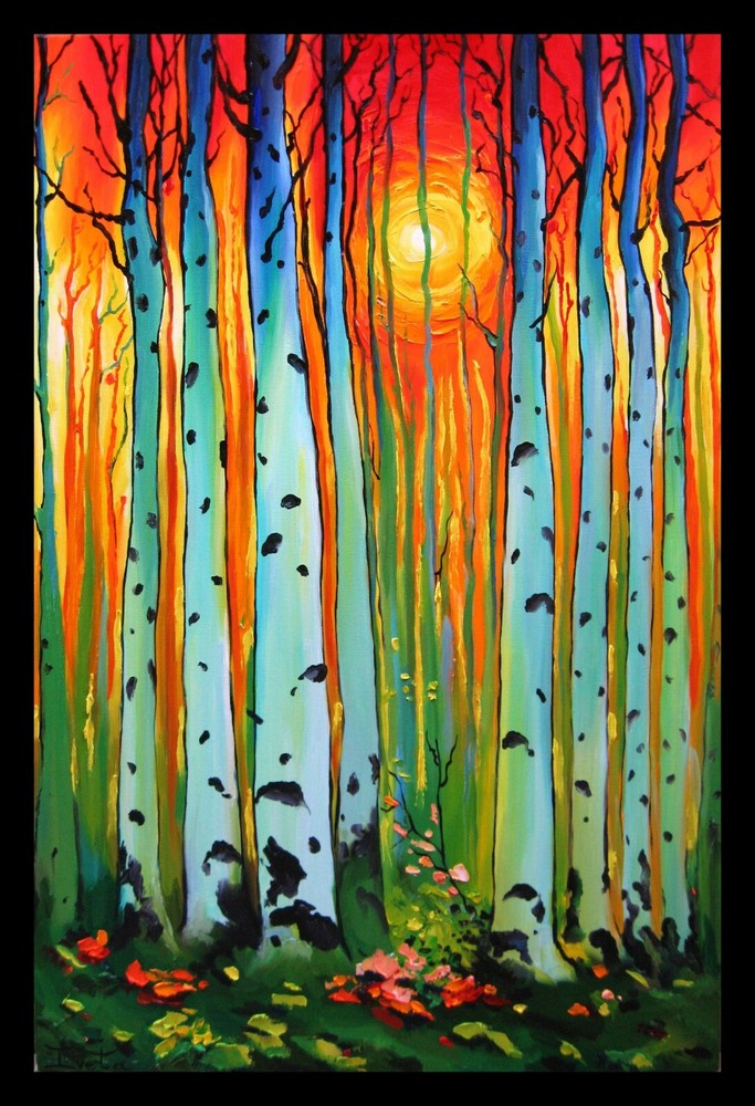 SUNSET  TEXTURE OIL PAINTING ART BY IVETA