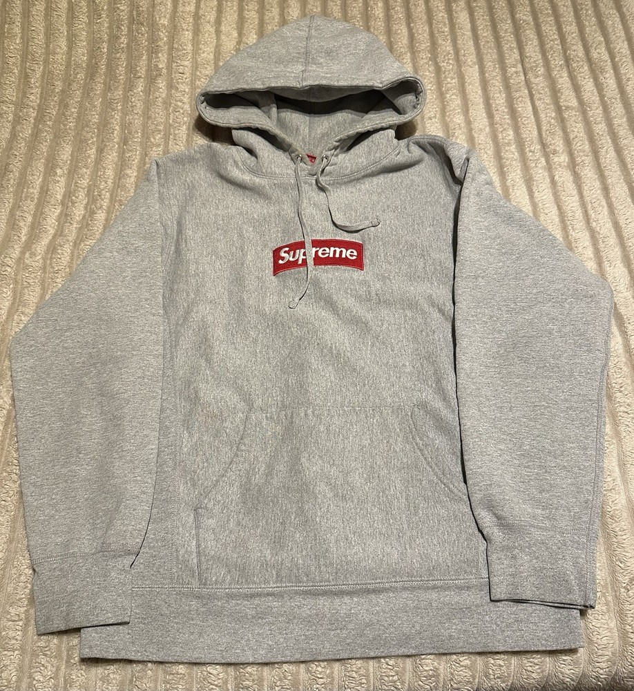 Supreme Box Logo Hoodie (FW16) Heather Grey Size L