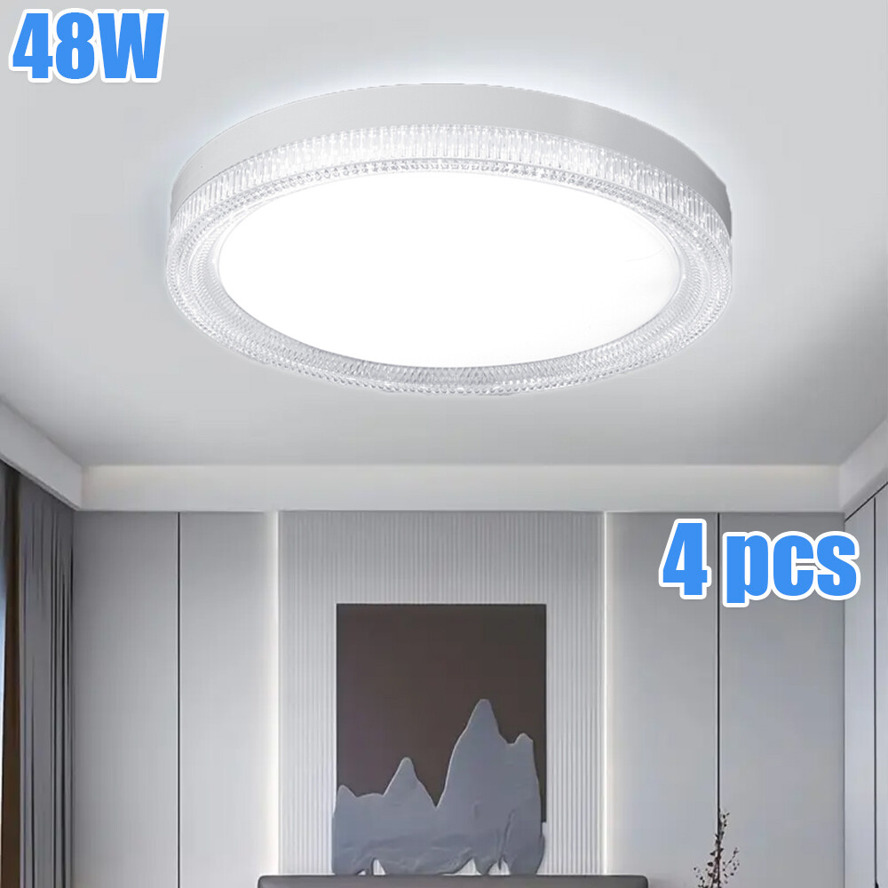 48W 4-Pack Recessed LED Ceiling Lights 12 Inch Round Kitchen Lighting Fixture