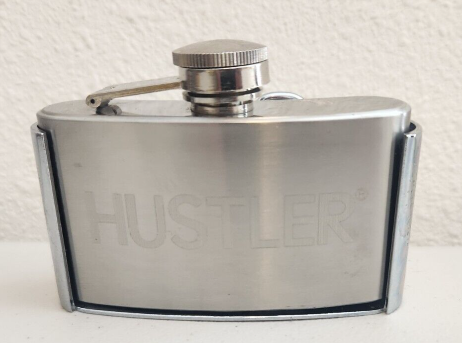 Hustler Stainless Steel Flask Metal Removable Concealed Belt Buckle 2005